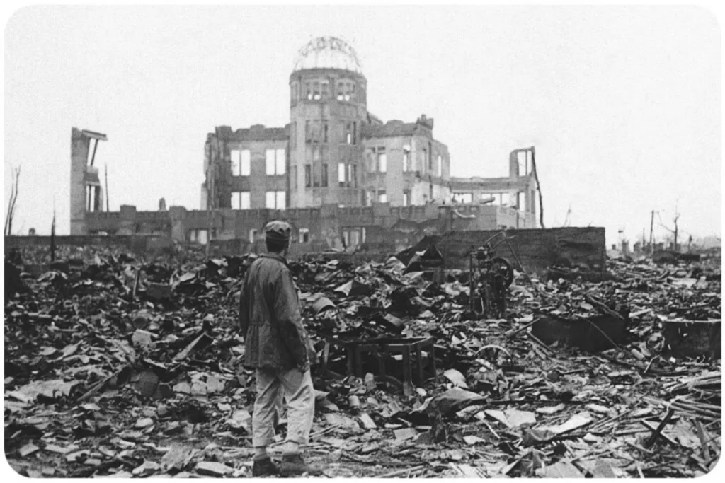 The "Little Boy" atomic bomb razed Hiroshima with the ground.