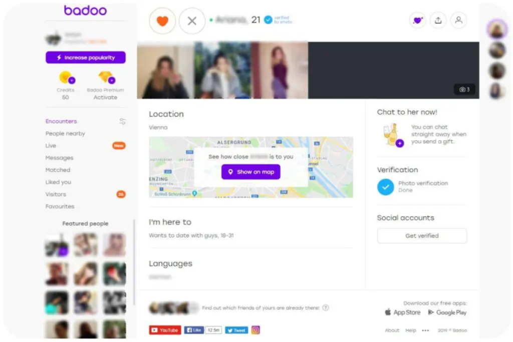 Badoo connections want to chat mean