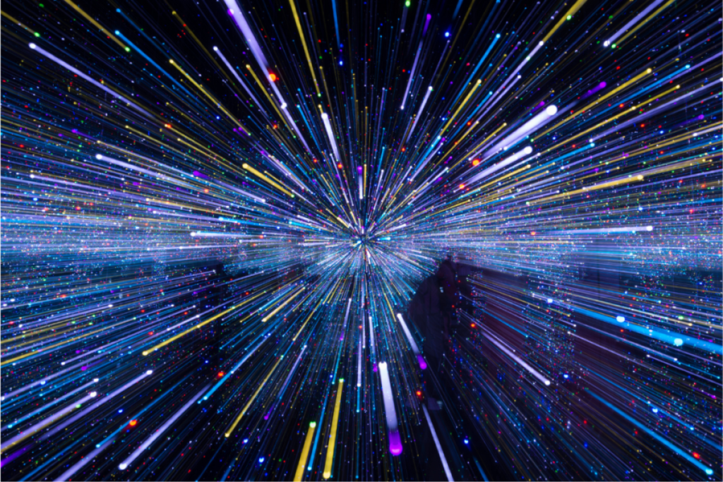 What determines the speed of light?